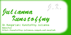 julianna kunstoffny business card